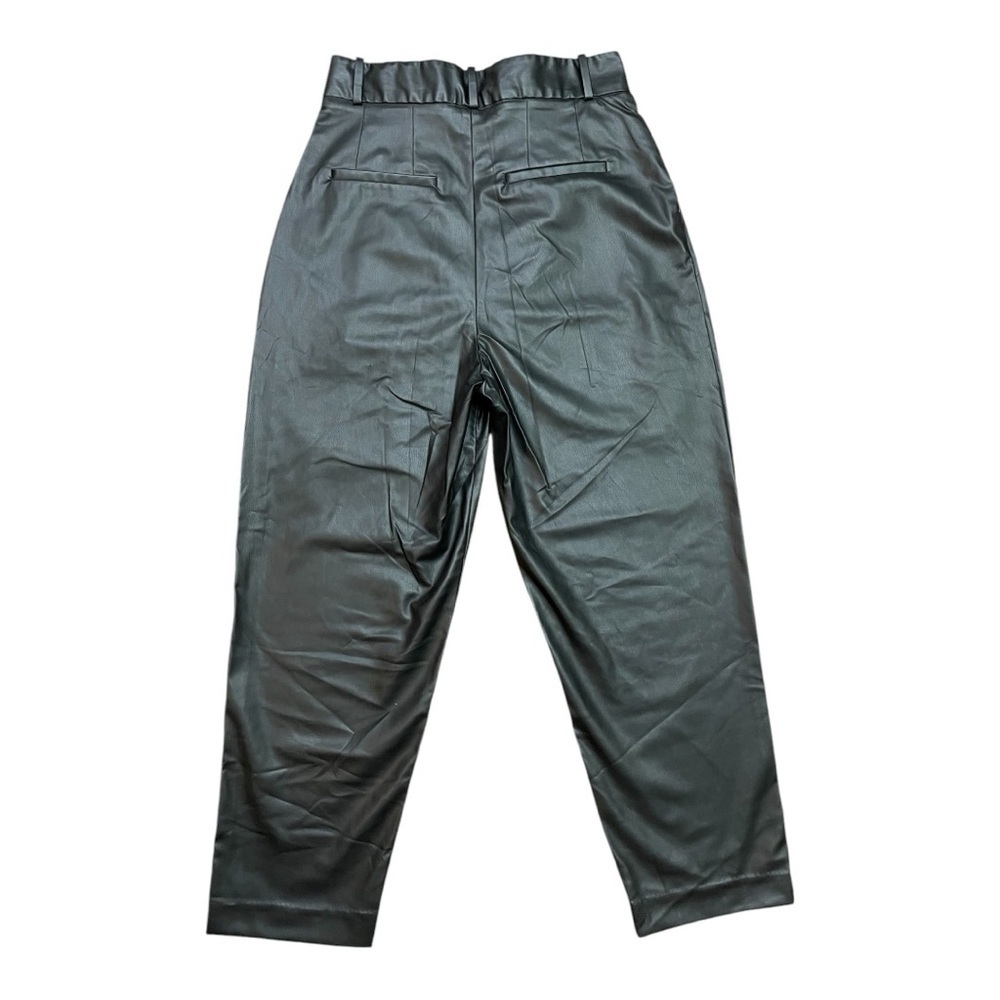 H&M Faux Leather Pleated Trousers - Picture 3 of 12